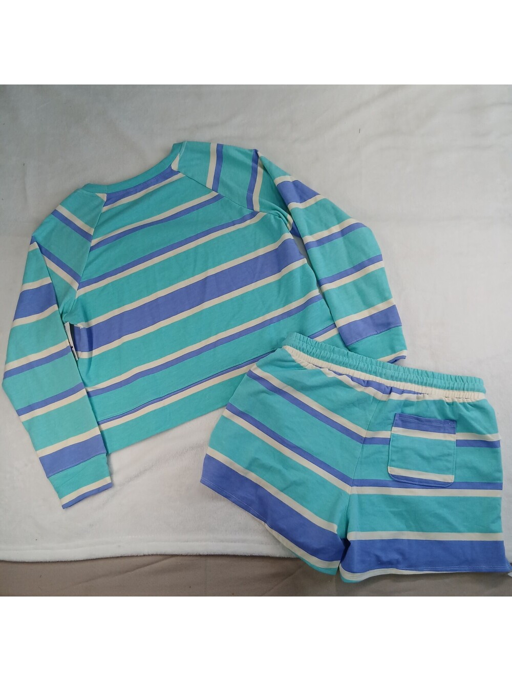 Wildfox Striped Lounge Set Small Sweatshirt Shorts Cottagecore Aesthetic Co-ord